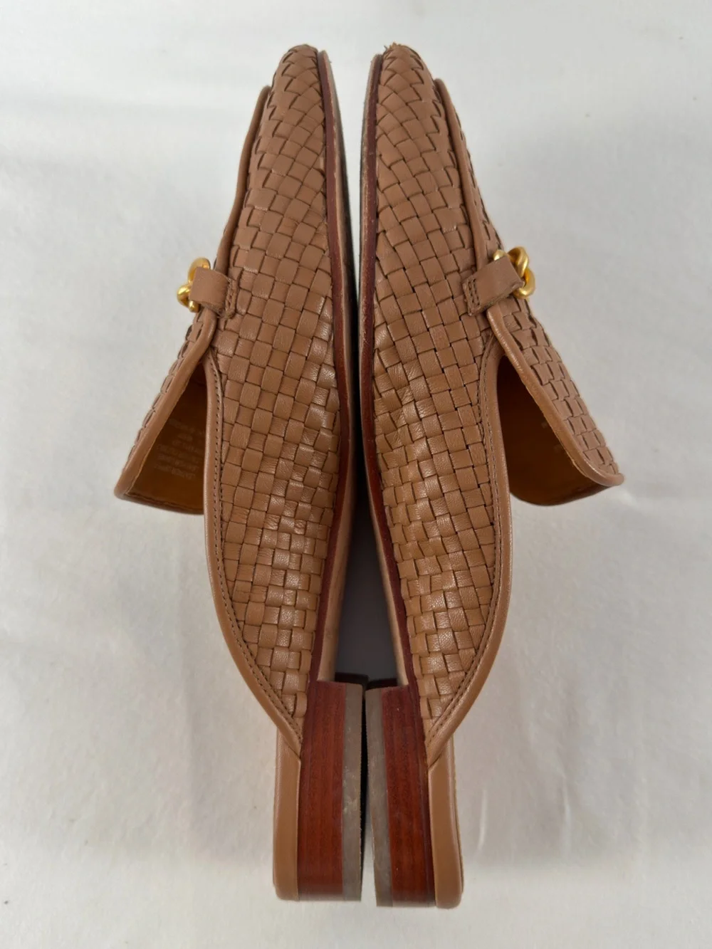 Tory Burch Benton Woven Mules in Moose Brown Size 10